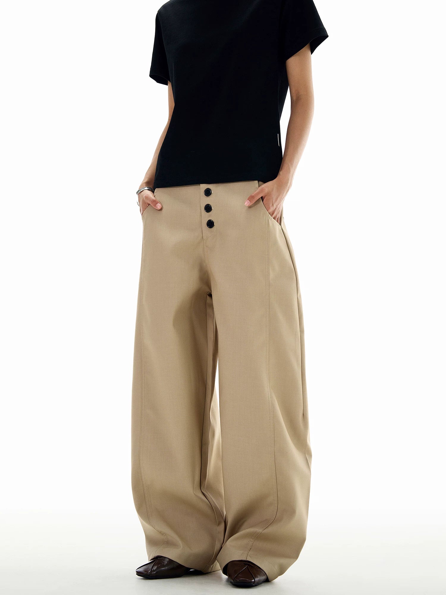 TRUQUEST Wide-leg Premium Casual Trousers