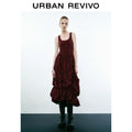 URBAN REVIVO Pleated Design Splicing Sleeveless Dress