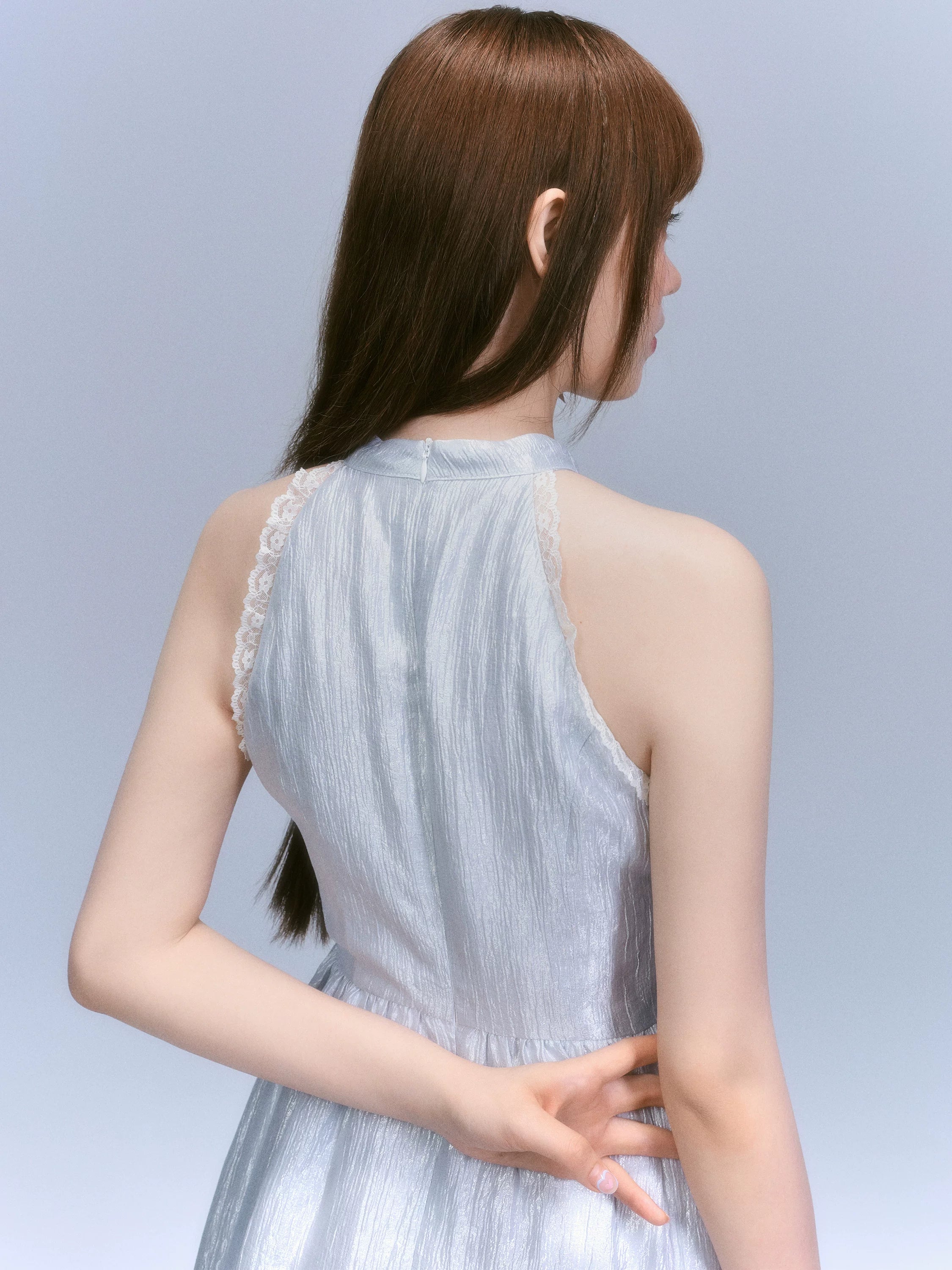 LOST FOREST Lace Skinny Sleeveless Dress
