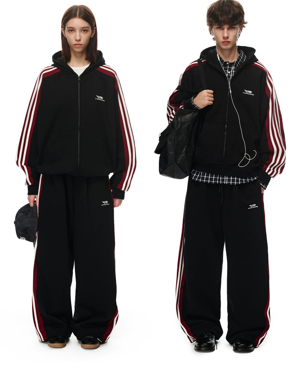 Loopsoon Fashion Splicing Loose Set