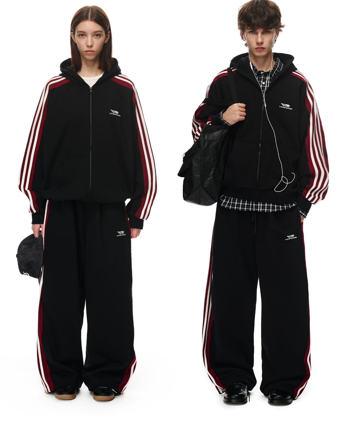 Loopsoon Fashion Splicing Loose Set