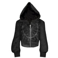 PAIKI Dark Wizard Hat Jacket Velvet Hooded Zip Sweater