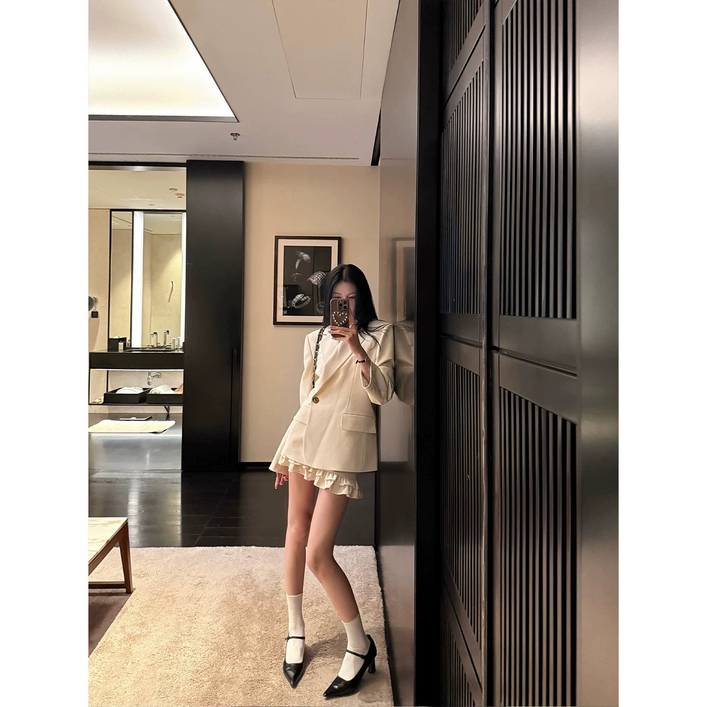 YOUNG KYLIN Temperament Blazer Short Skirt Suit
