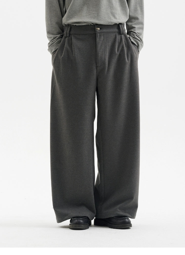 BUTTBILL Vintage Woolen Wide-leg Slacks