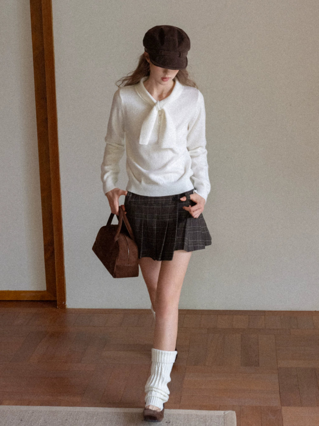 EGGKA Butterfly Neck Pullover Gentle Wind Knitted Sweater