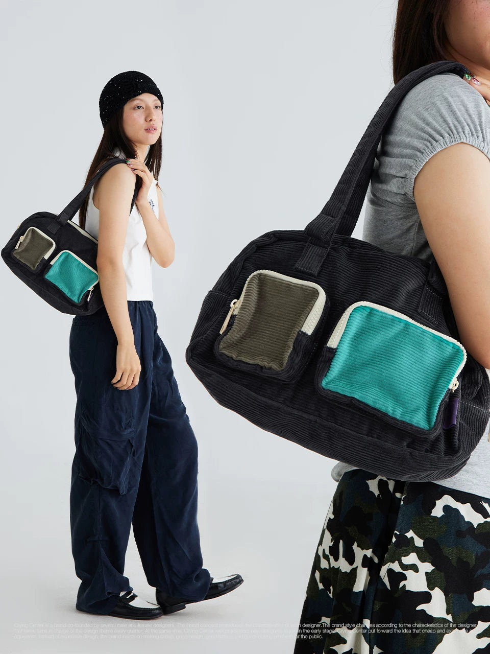 CryingCenter Corduroy Shoulder Underarm Bag