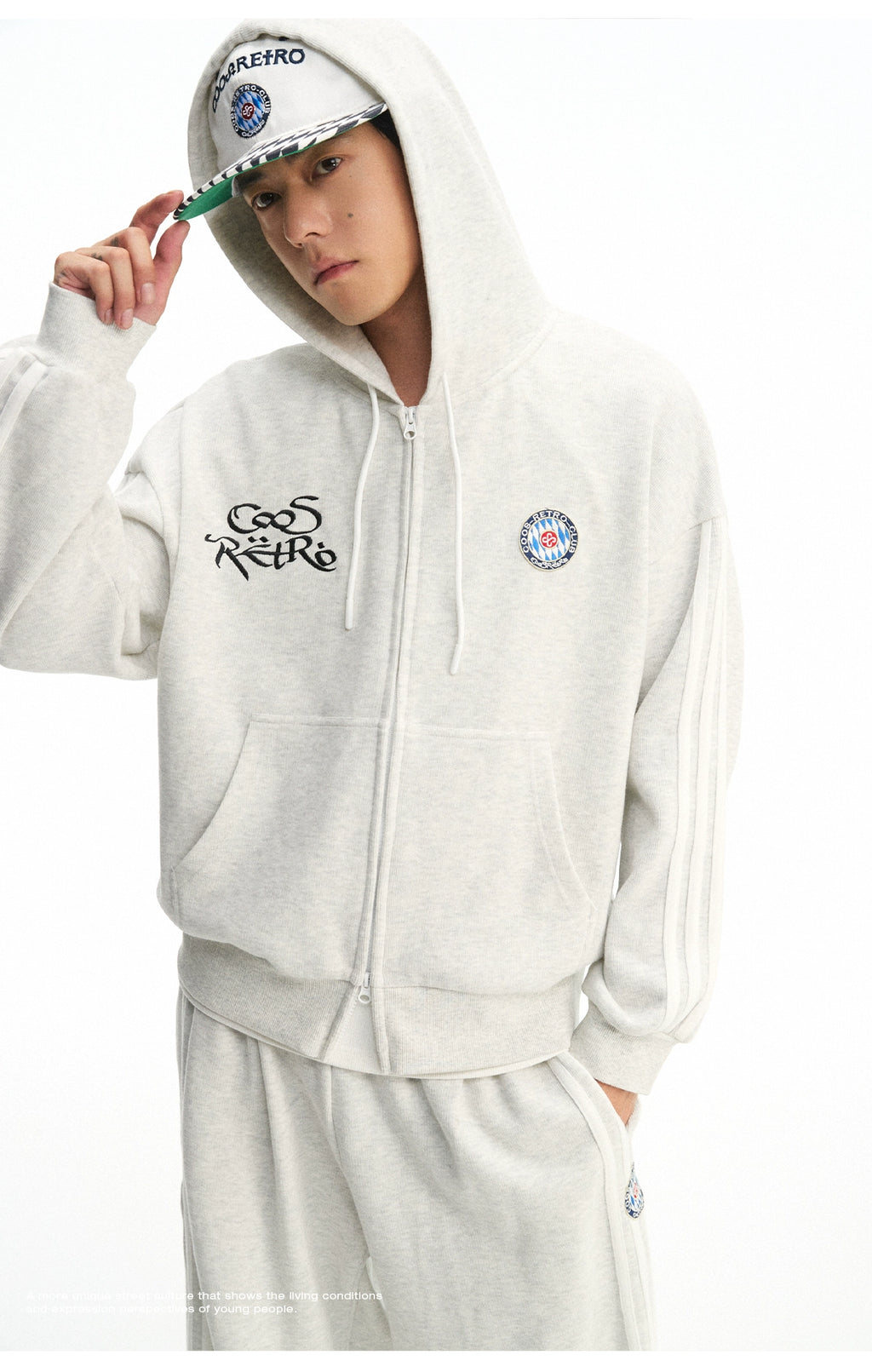 CoosRetro Casual Versatile Striped Cardigan Hooded Sweater