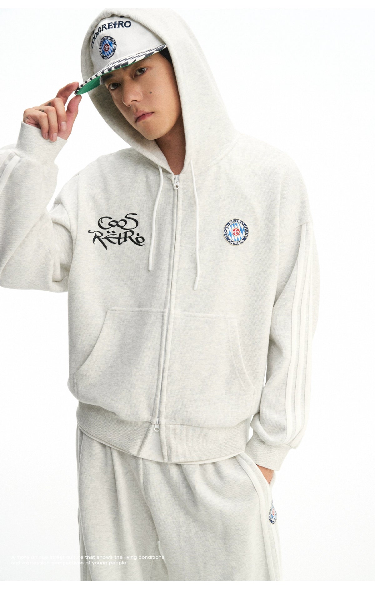 CoosRetro Casual Versatile Striped Cardigan Hooded Sweater