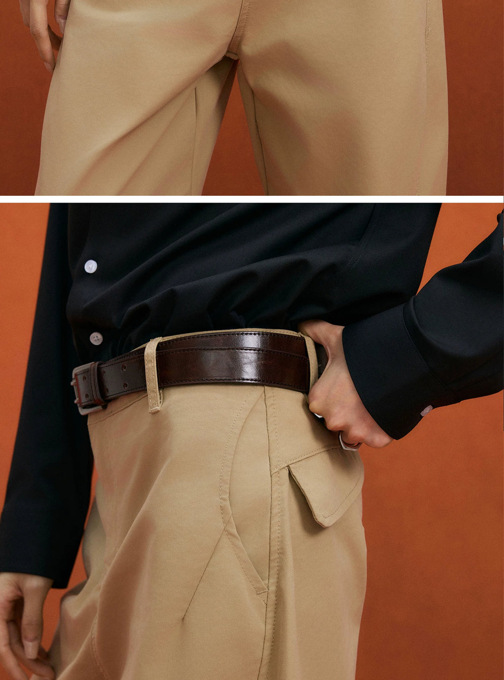 NO LOGO Retro Leather Belt