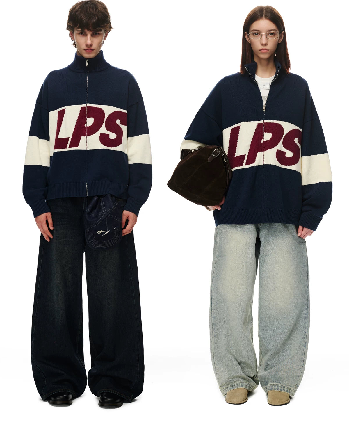 Loopsoon Color Matching Large Print Versatile Casual Sweater
