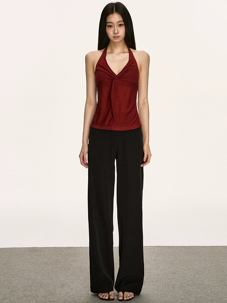 Anna Aneae V-neck Halter Neck Sling Vest