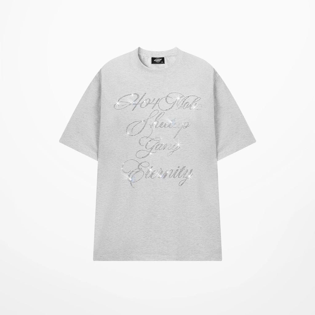 404MOB Alphabet Hot Diamond Loose Casual Tee
