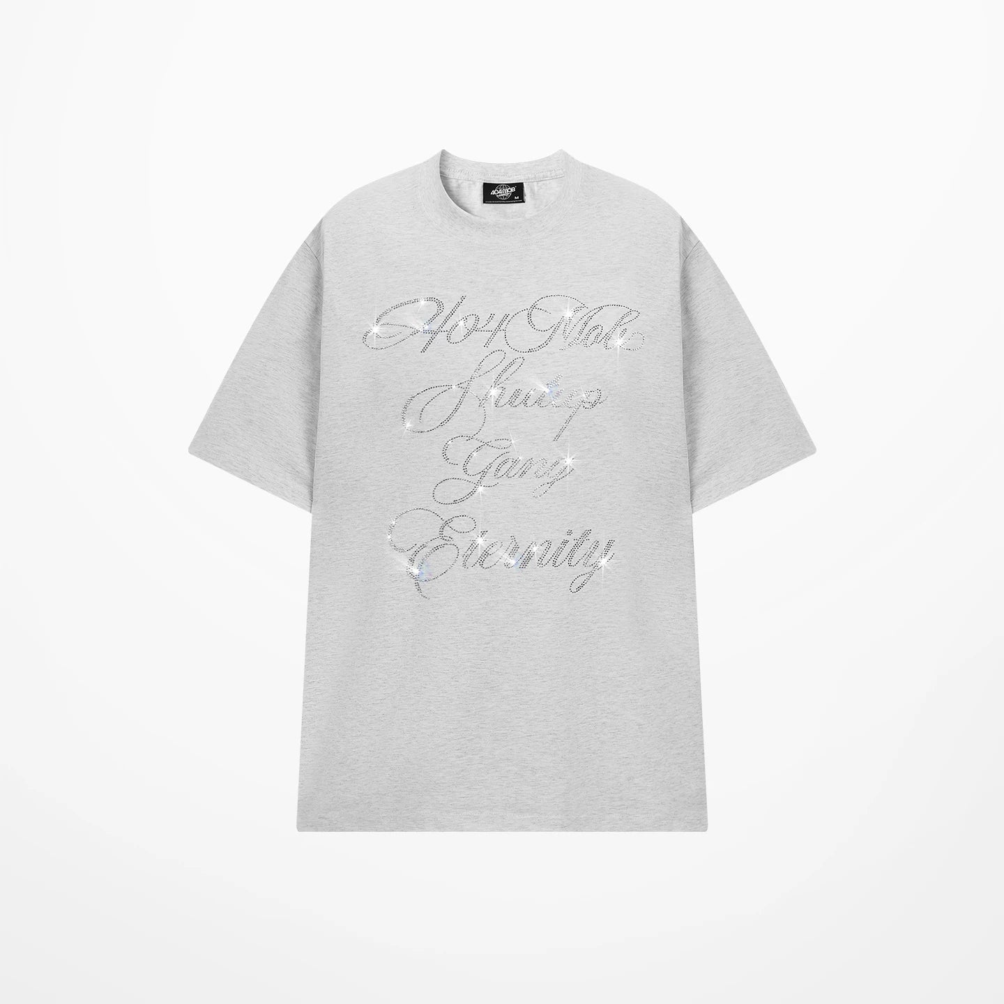 404MOB Alphabet Hot Diamond Loose Casual Tee