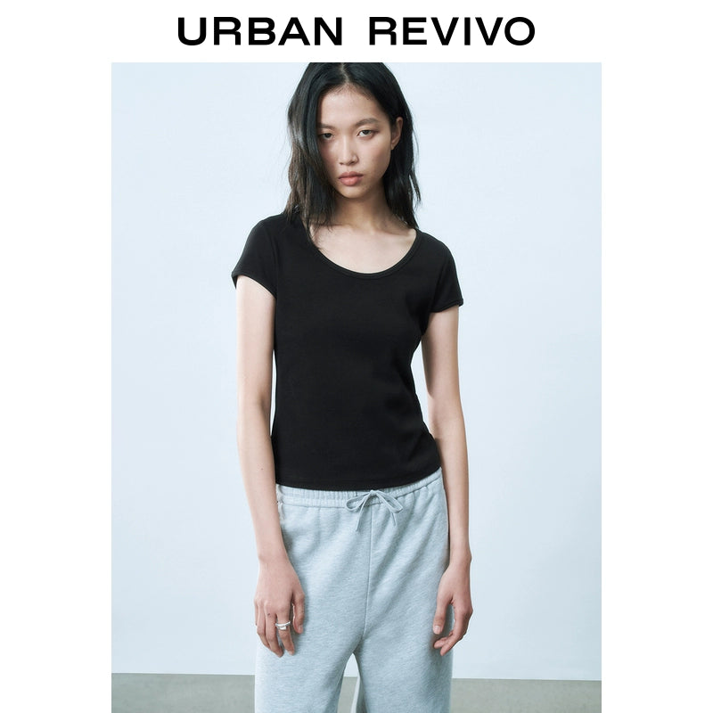 URBAN REVIVO Versatile Slim Short Sleeve T-Shirt
