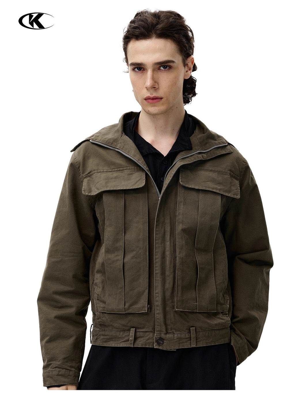 11KN Vintage Big Pocket Loose Lapel Jacket