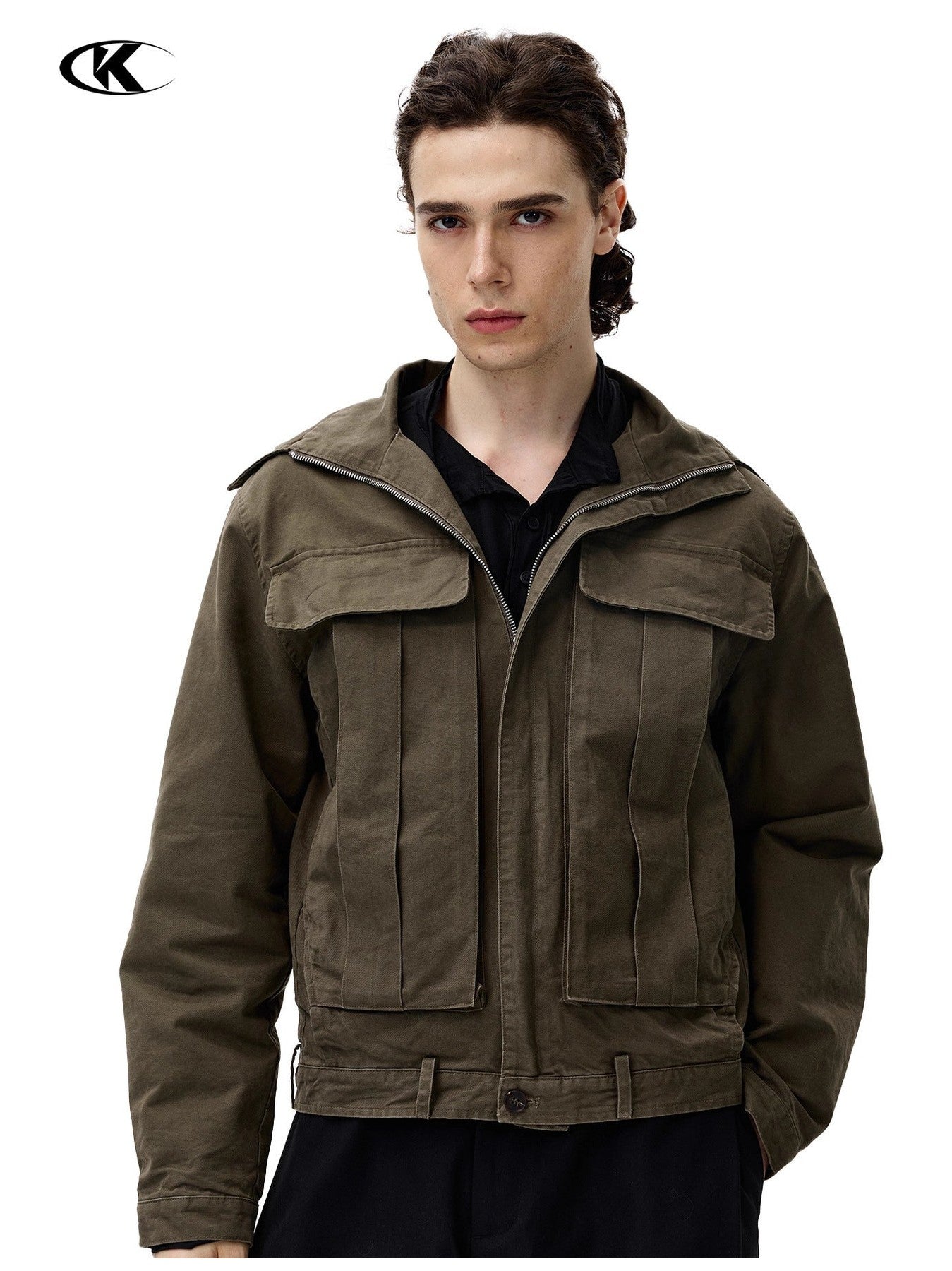 11KN Vintage Big Pocket Loose Lapel Jacket
