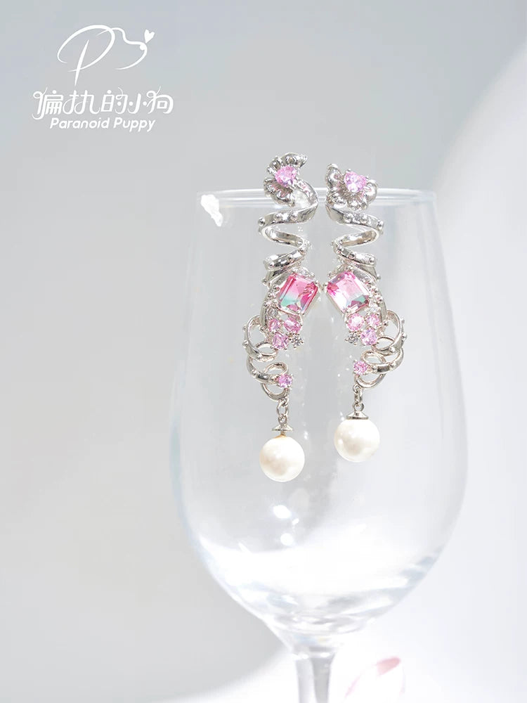 PP Bow Light Luxury High-end Pearl Earrings