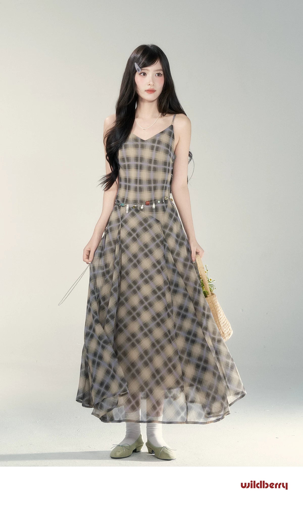 Wildberry Checked Suspender Dress