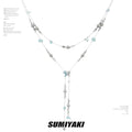 SUMIYAKI Mint Butterfly Crystal Beaded Necklace