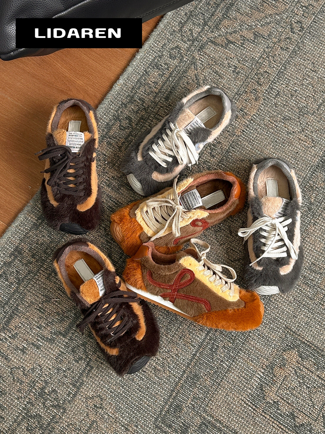 Lidaren Produced Leather Warm Retro Casual Shoes