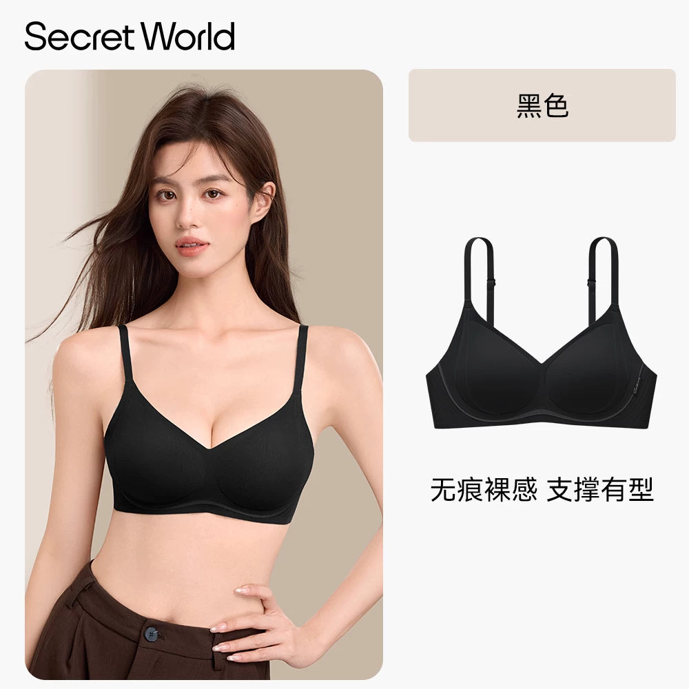 SecretWorld Skinny Shoulder Strap Traceless Comfort Bra Cover