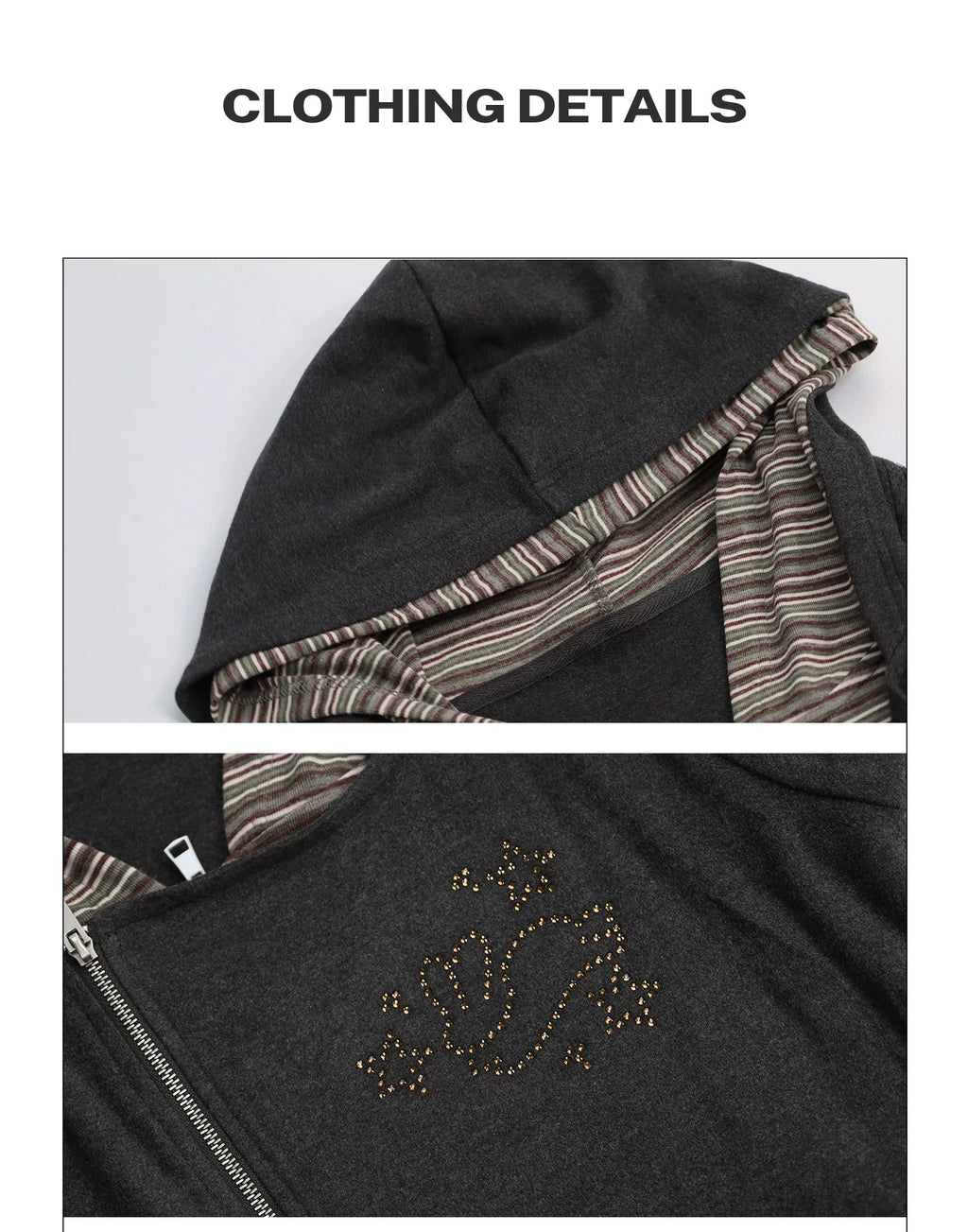 Girlyhalo Retrostripesfake Two-piece Hooded Sweatshirtoutwear
