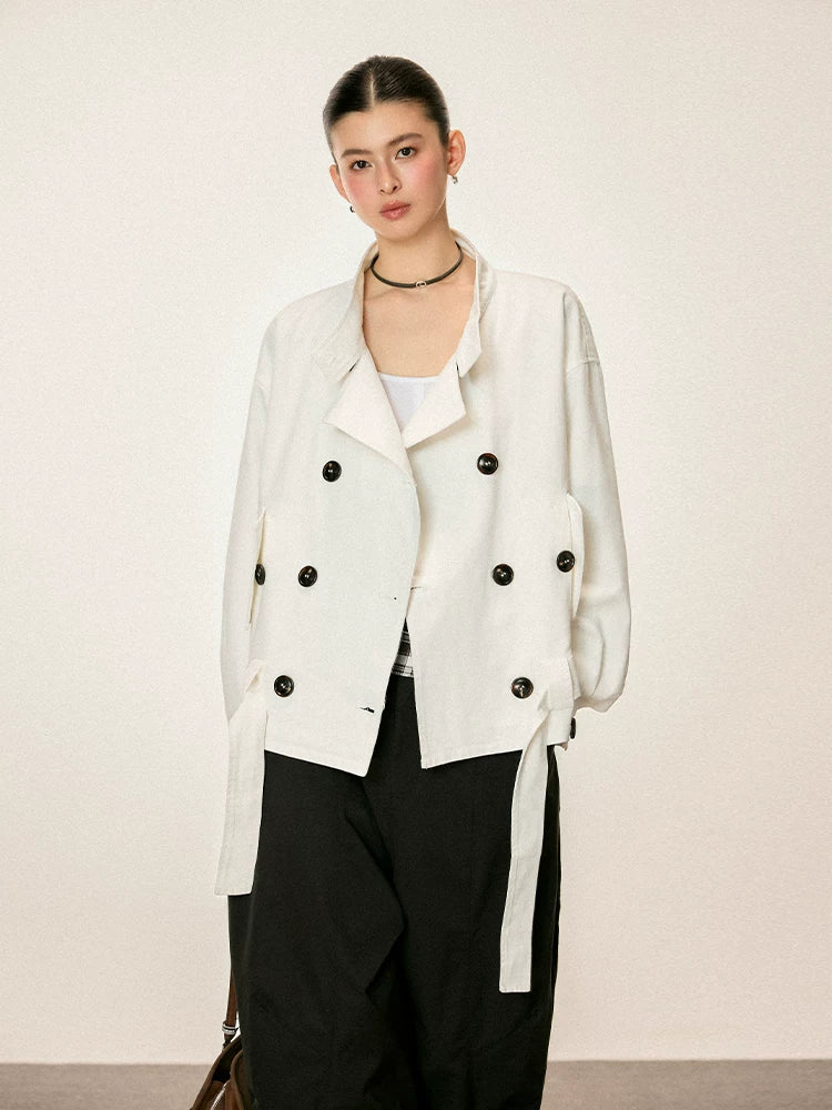 Cherry Melody Casual Short Trench Coat