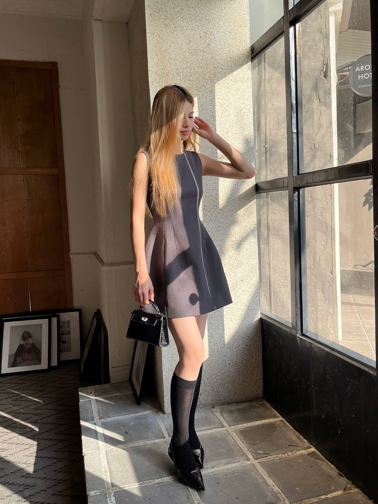 Audwyn French Temperament Slim-fit Sleeveless Dress