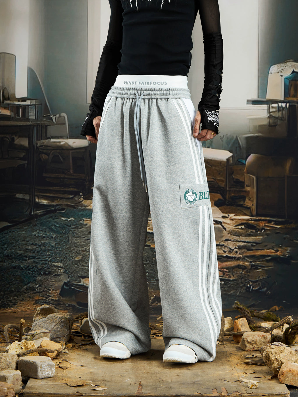 NOMANIAI Double Waist Versatile Casual Striped Slacks