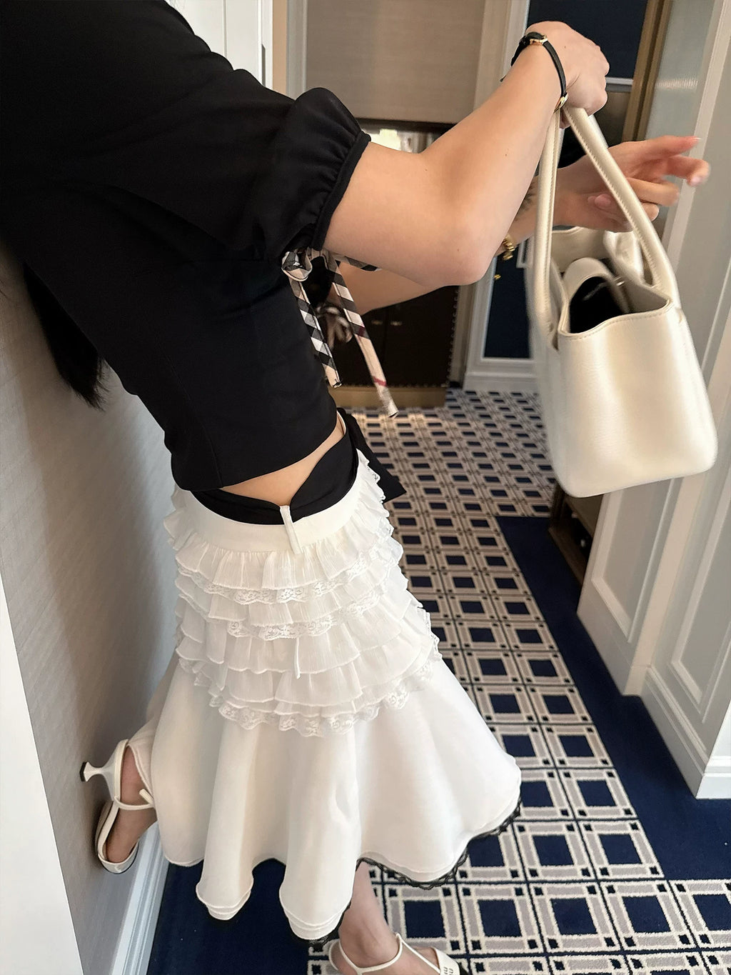 YOUNG KYLIN Temperament Stitching Skirt