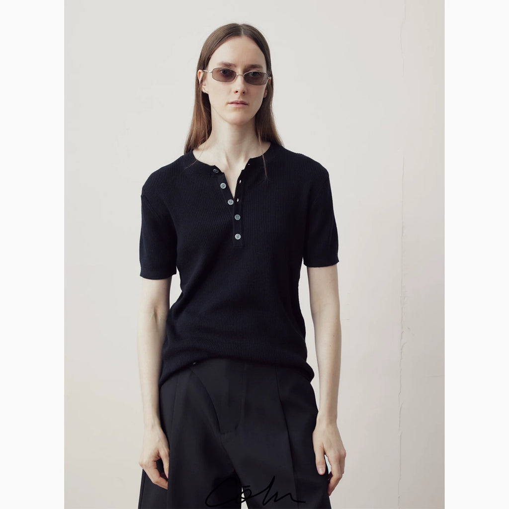 COLN Henry Collar Versatile Knitted Tee