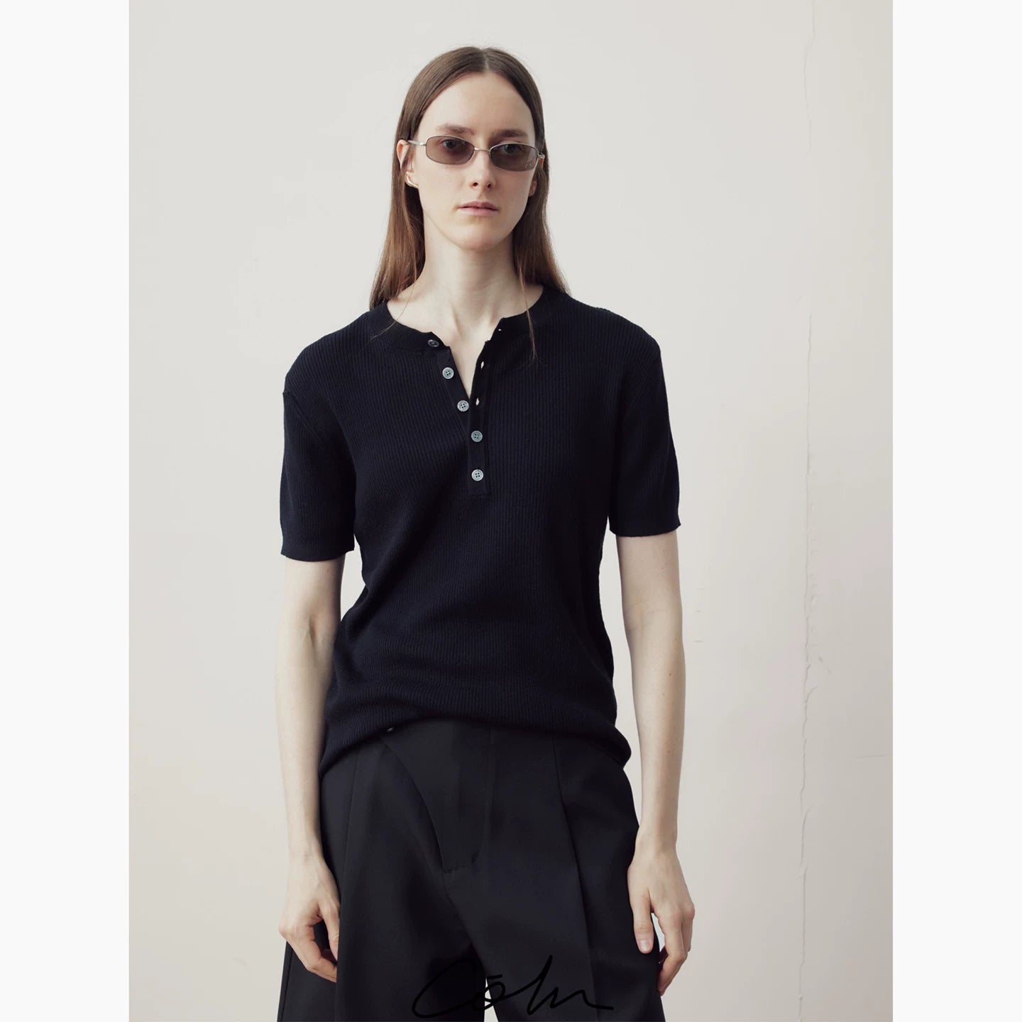 COLN Henry Collar Versatile Knitted Tee