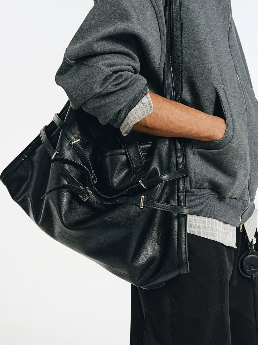 LIMPIDOCULUS Textured Eco-friendly PU Shoulder Large Capacity Bag