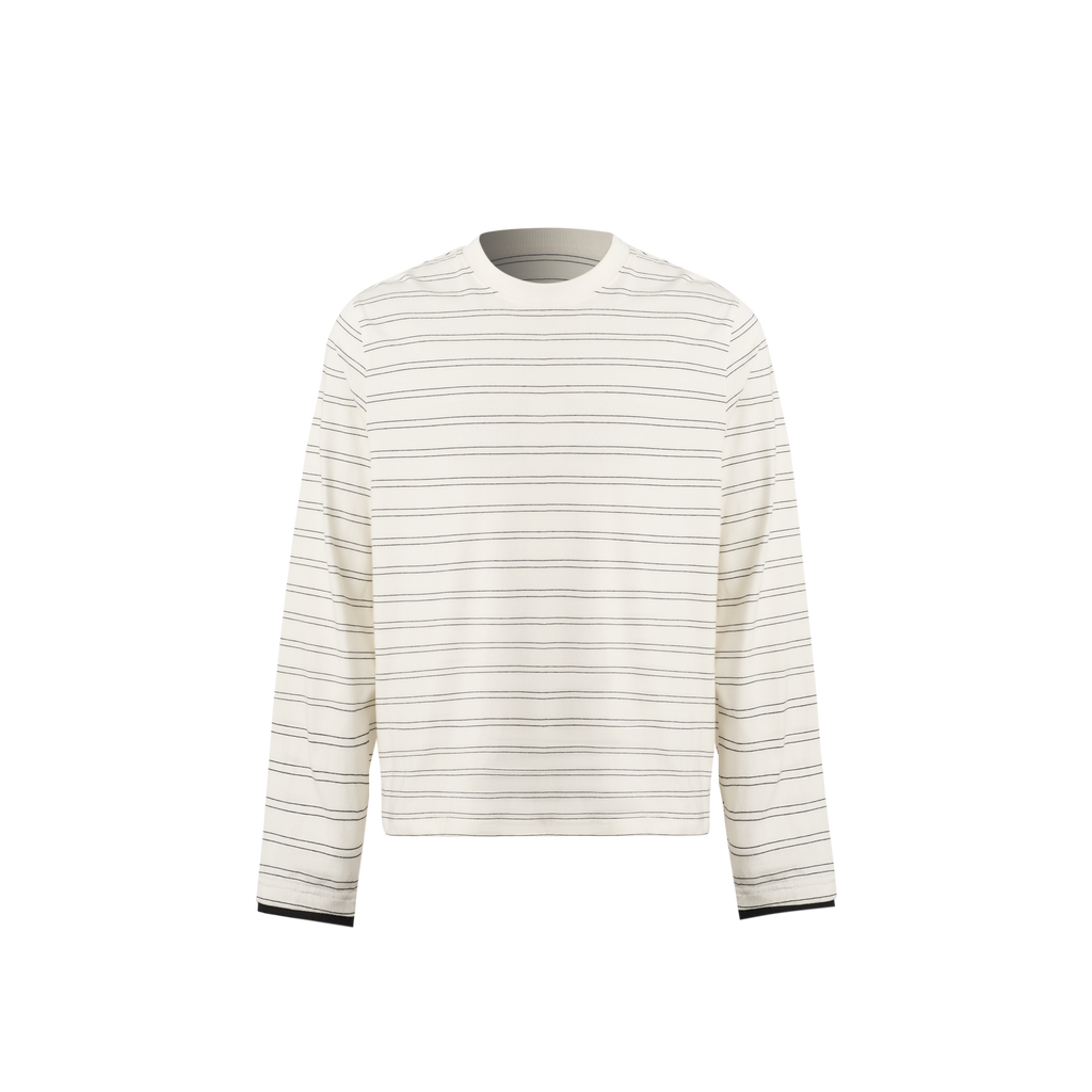 INTENT Double-line Striped Contrasting Long Sleeves