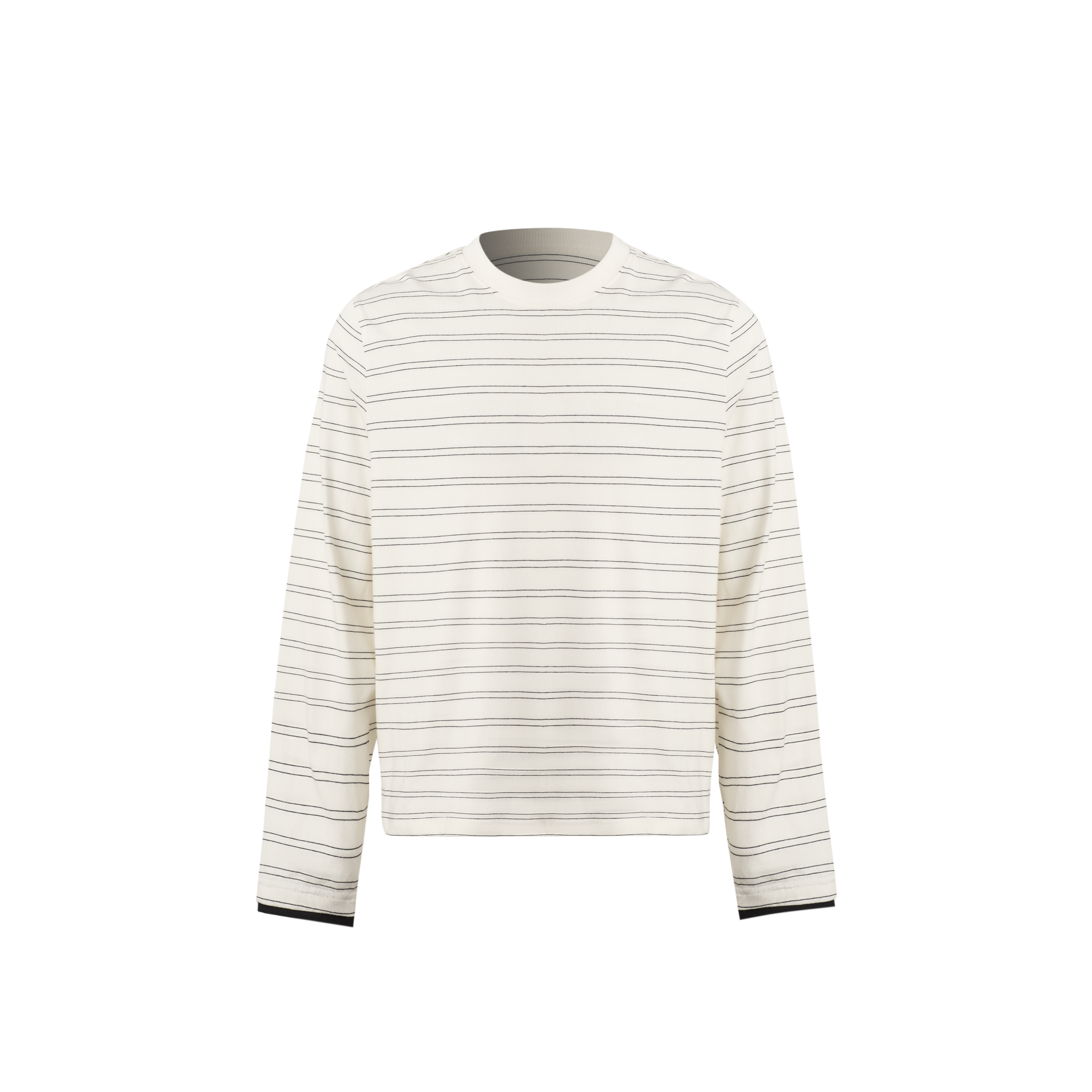 INTENT Double-line Striped Contrasting Long Sleeves