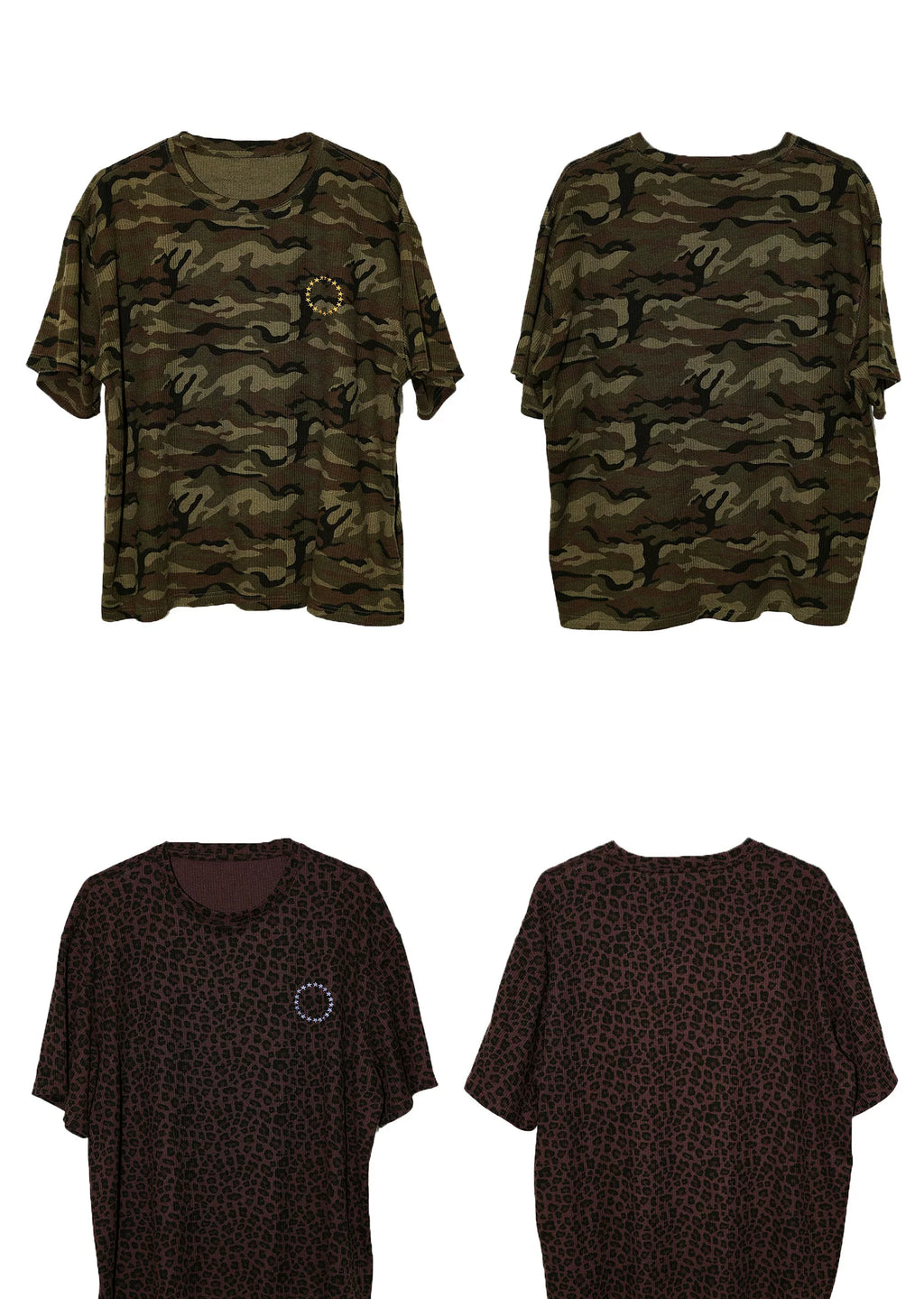 LIBERAFIT Camouflage Leopard Print Loose Tee