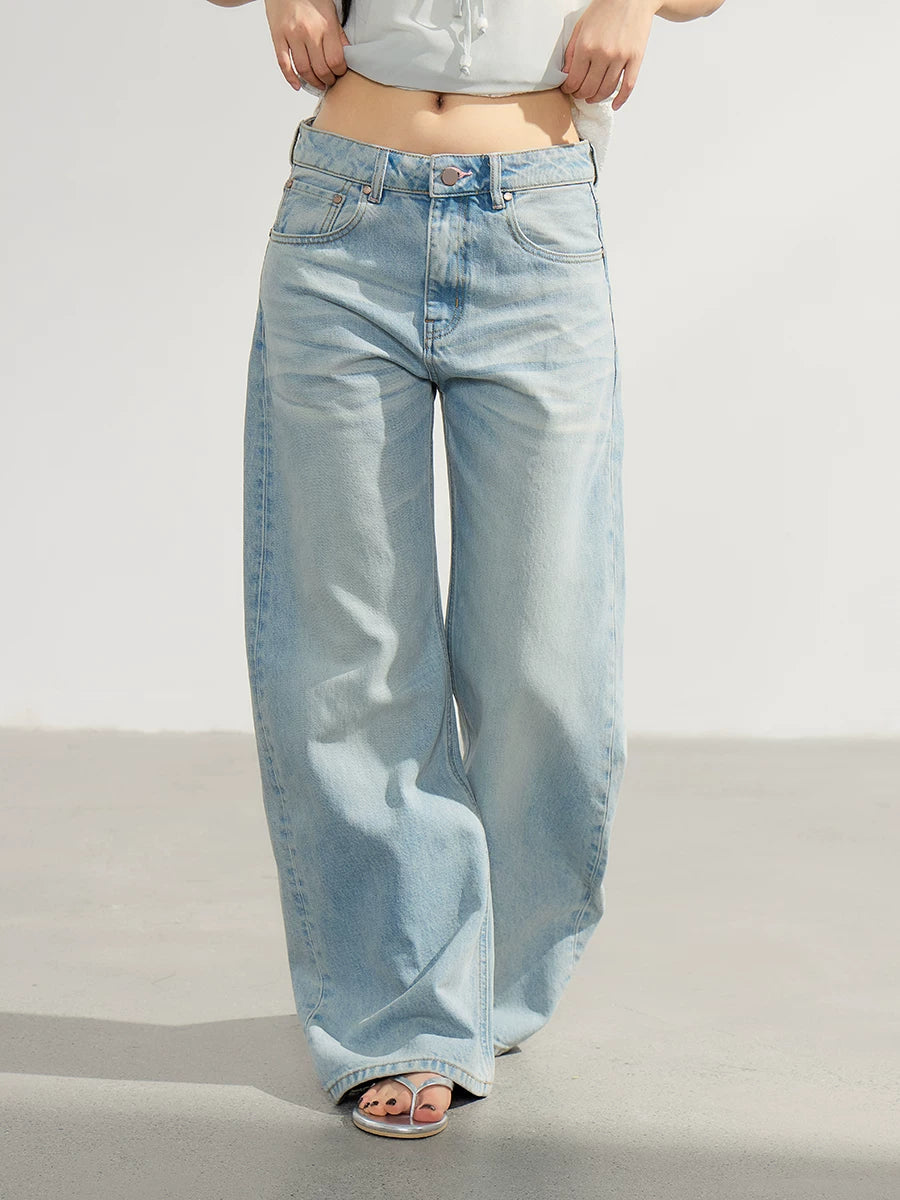 WITHMIN Loose Straight Drape Thin Jeans