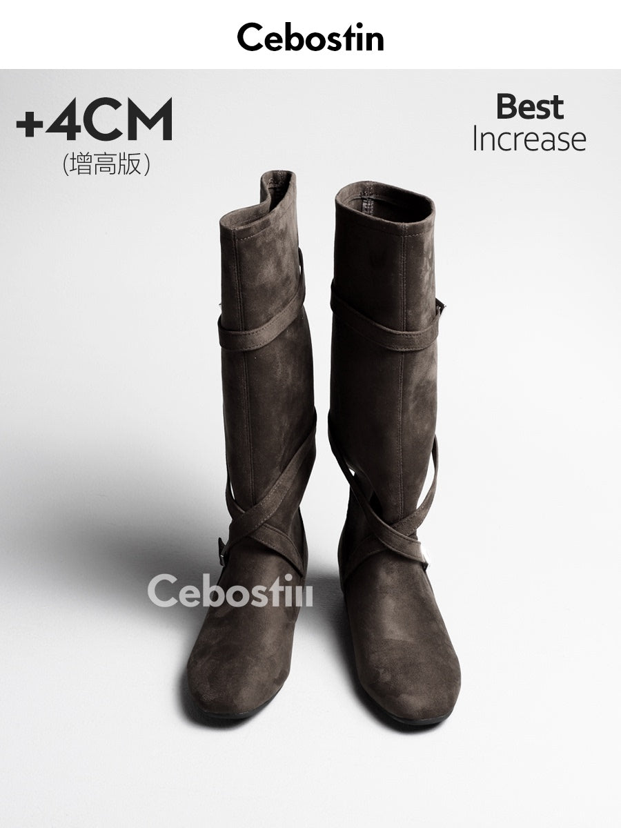 Cebostin Cross Buckle Knight Boots