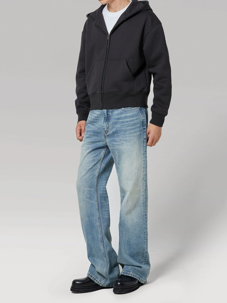 PLUS NO LOGO Washed Old Micro-pull Jeans