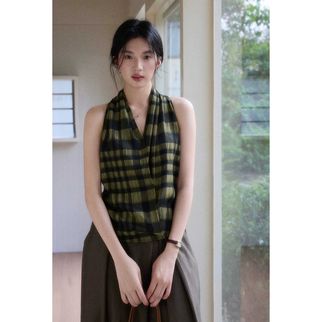 TYANG Temperament Plaid Sleeveless Vest