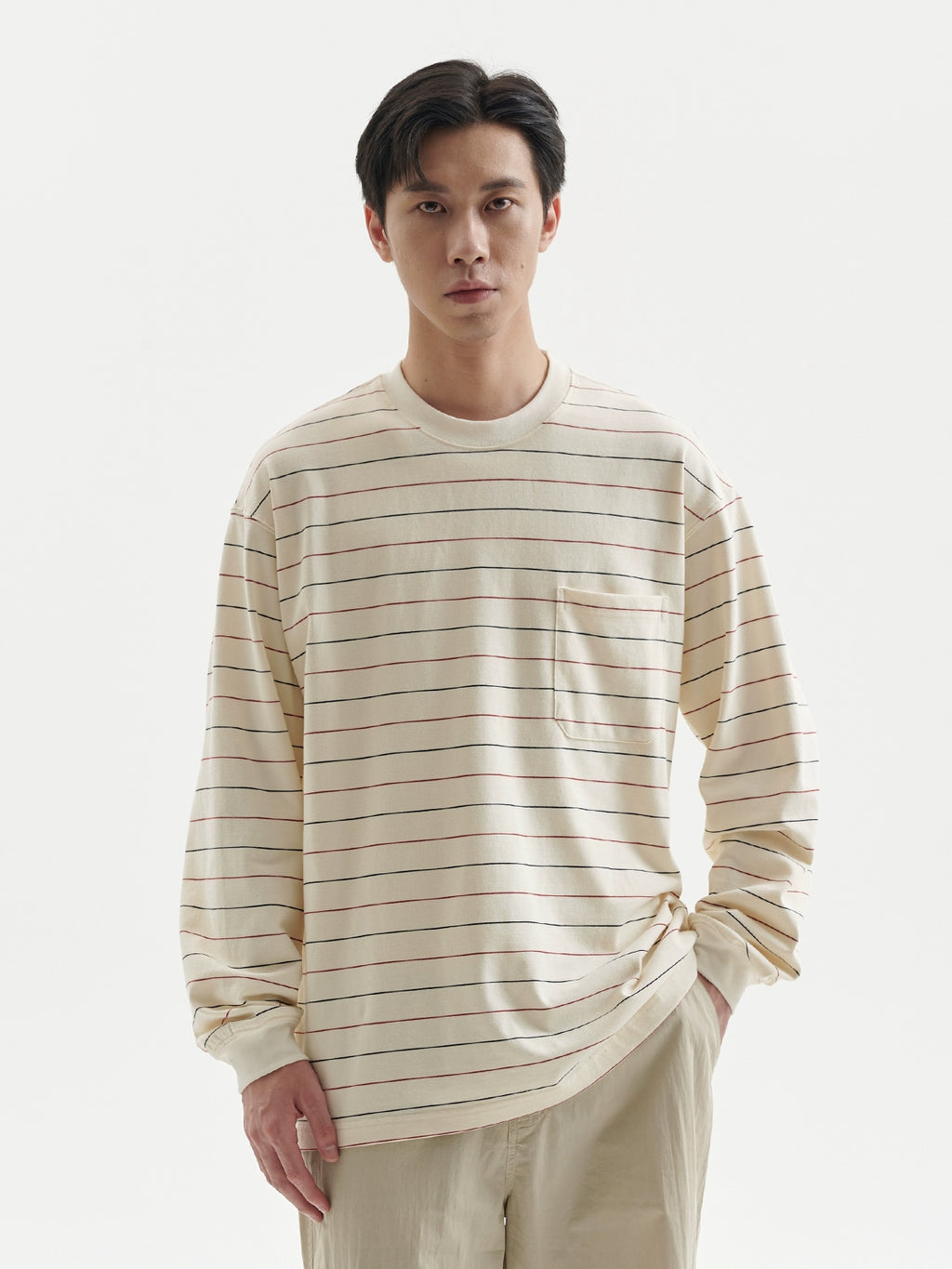 BUTTBILL Contrast Striped Vintage Long Sleeve