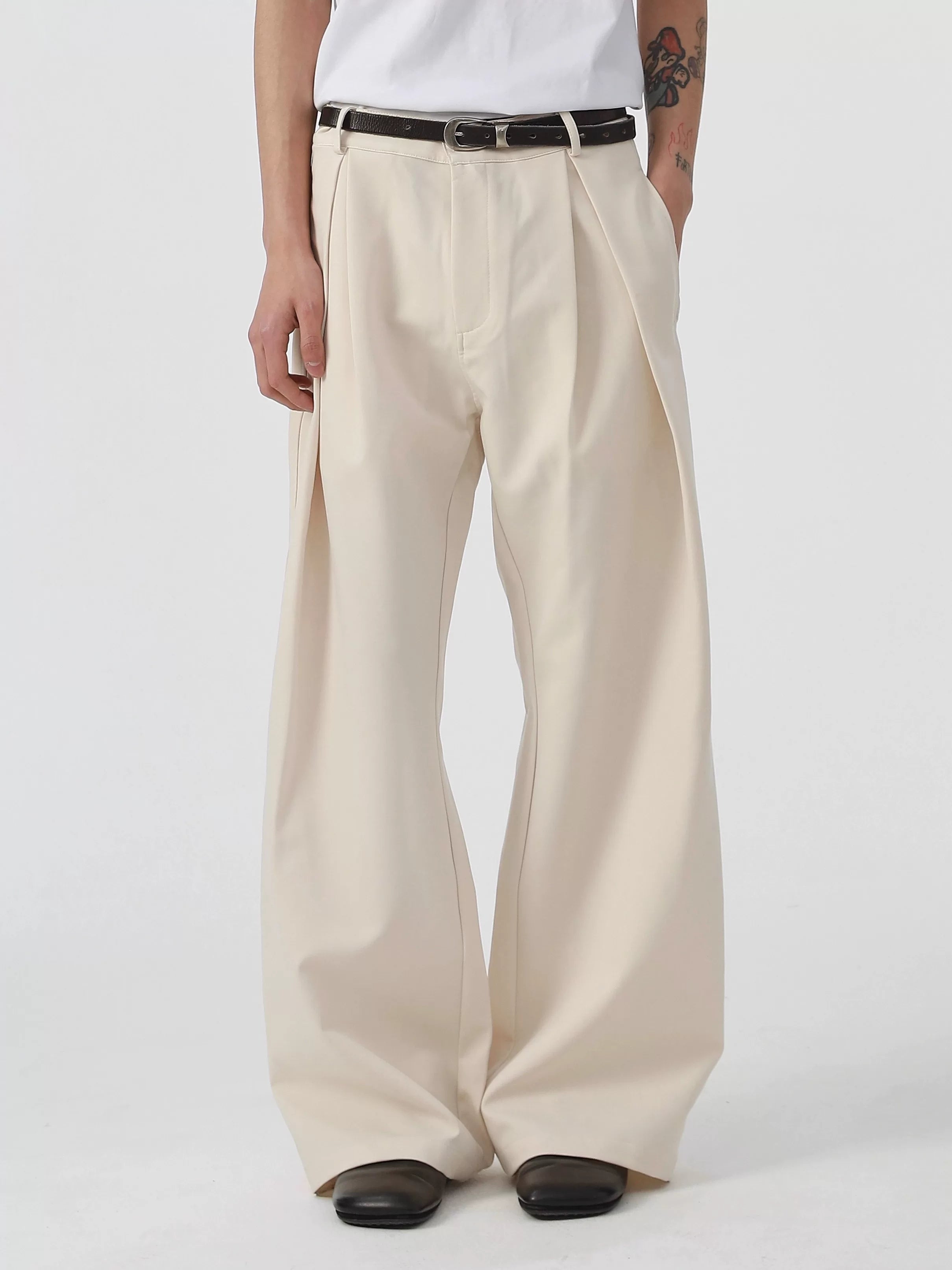 Stay The Night 3D I-pleated A-shaped Casual Pants
