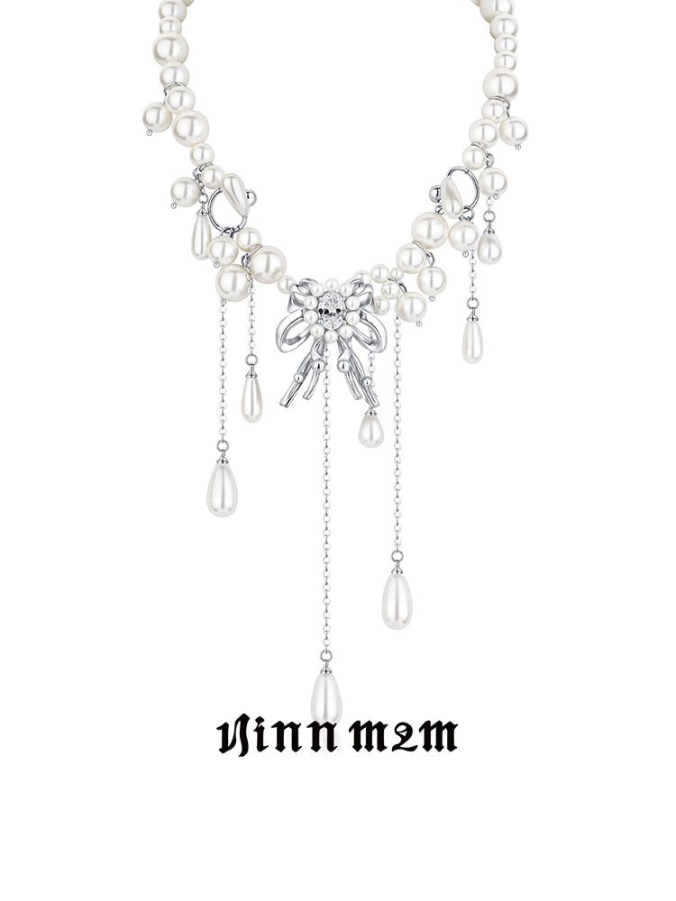 1JINN Personalized Bow Drop Necklace