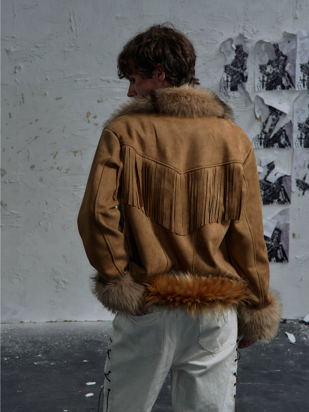 PAIKI Desert Fringed Skull Fur Collar Jacket