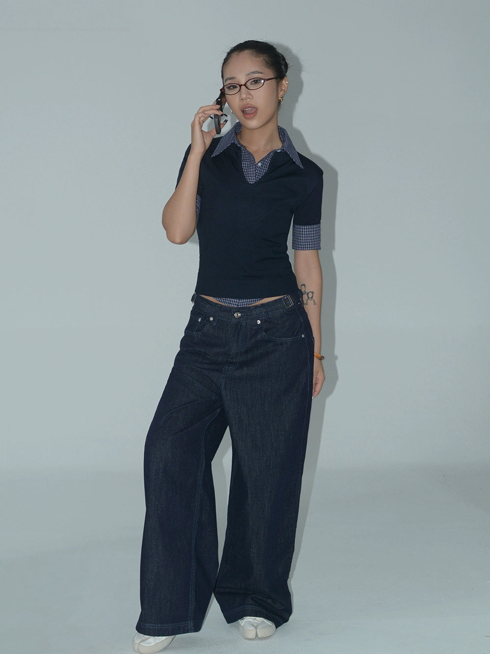 Audwyn Vintage Casual Lapel Plaid Shirt