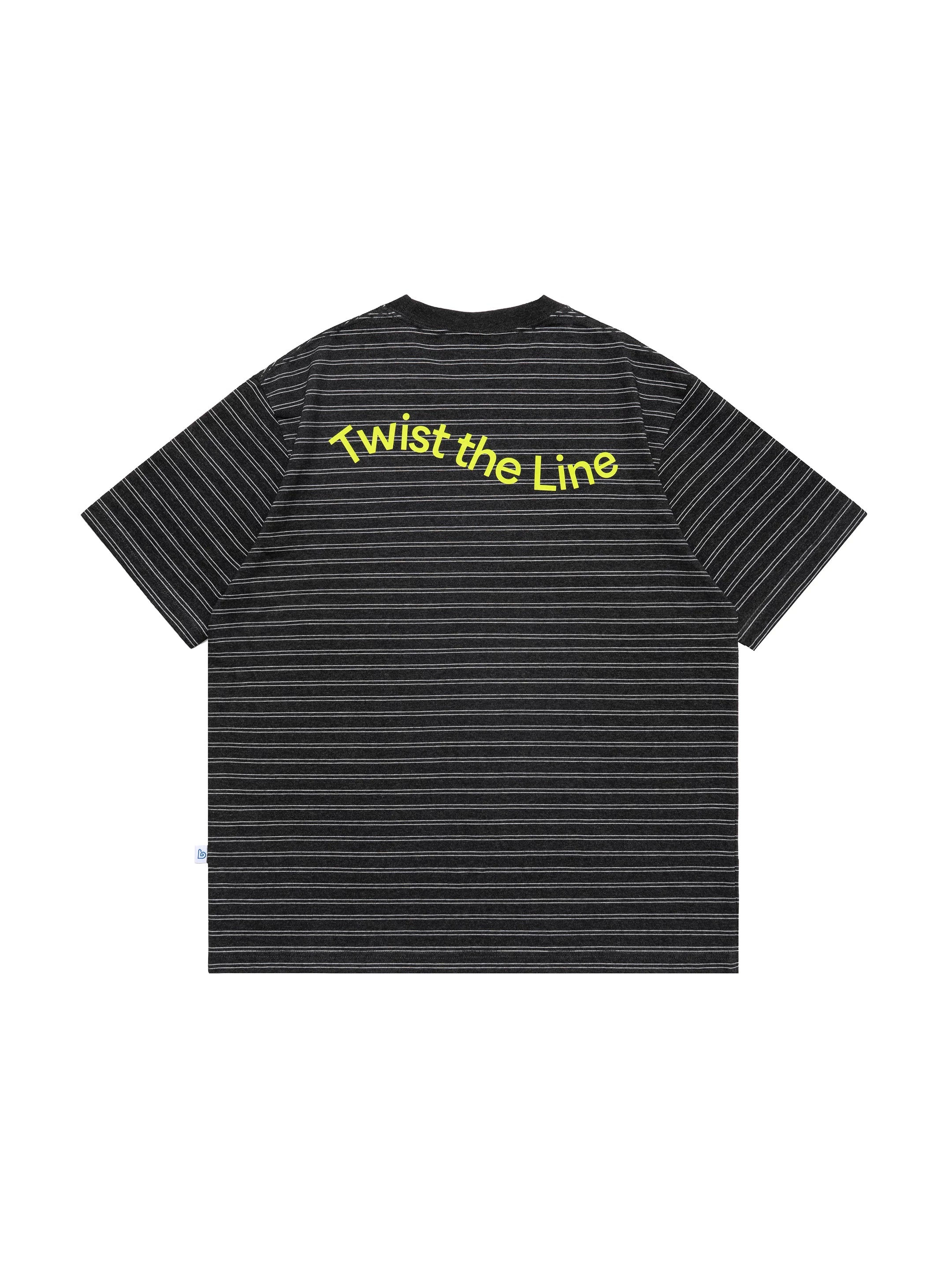 BENT IDEA Alphabet Print Striped Casual Tee