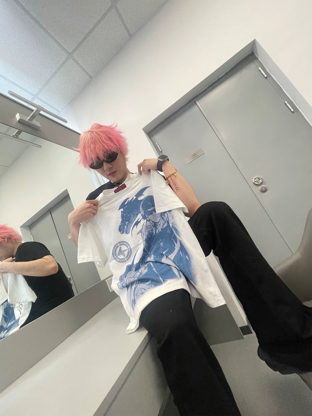 4AM Dragon Slaying Youth Print Front Shoulder Tee
