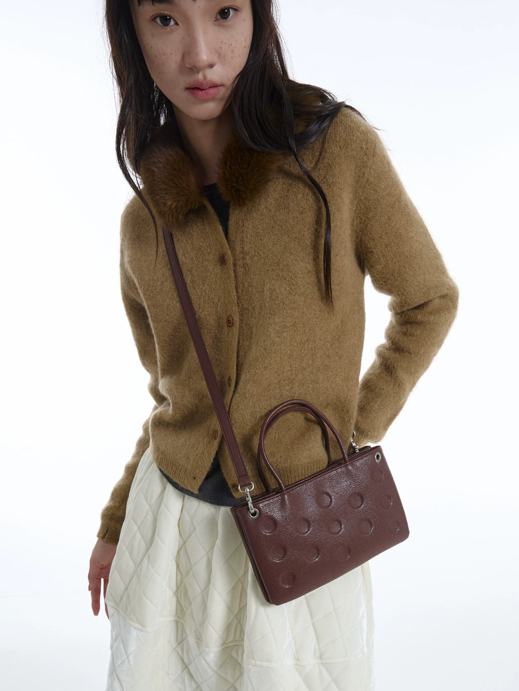 DirtySix Polka Dot Cowhide Casual Tote Bag