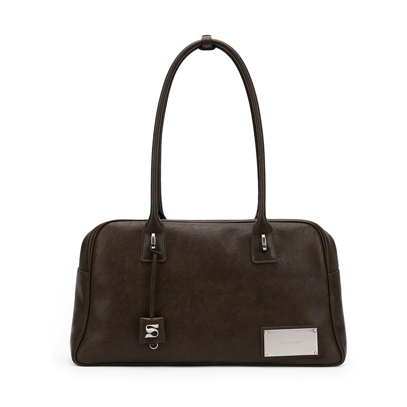 SmoSmos Cowhide Shoulder Laptop Commuter Tote Bag