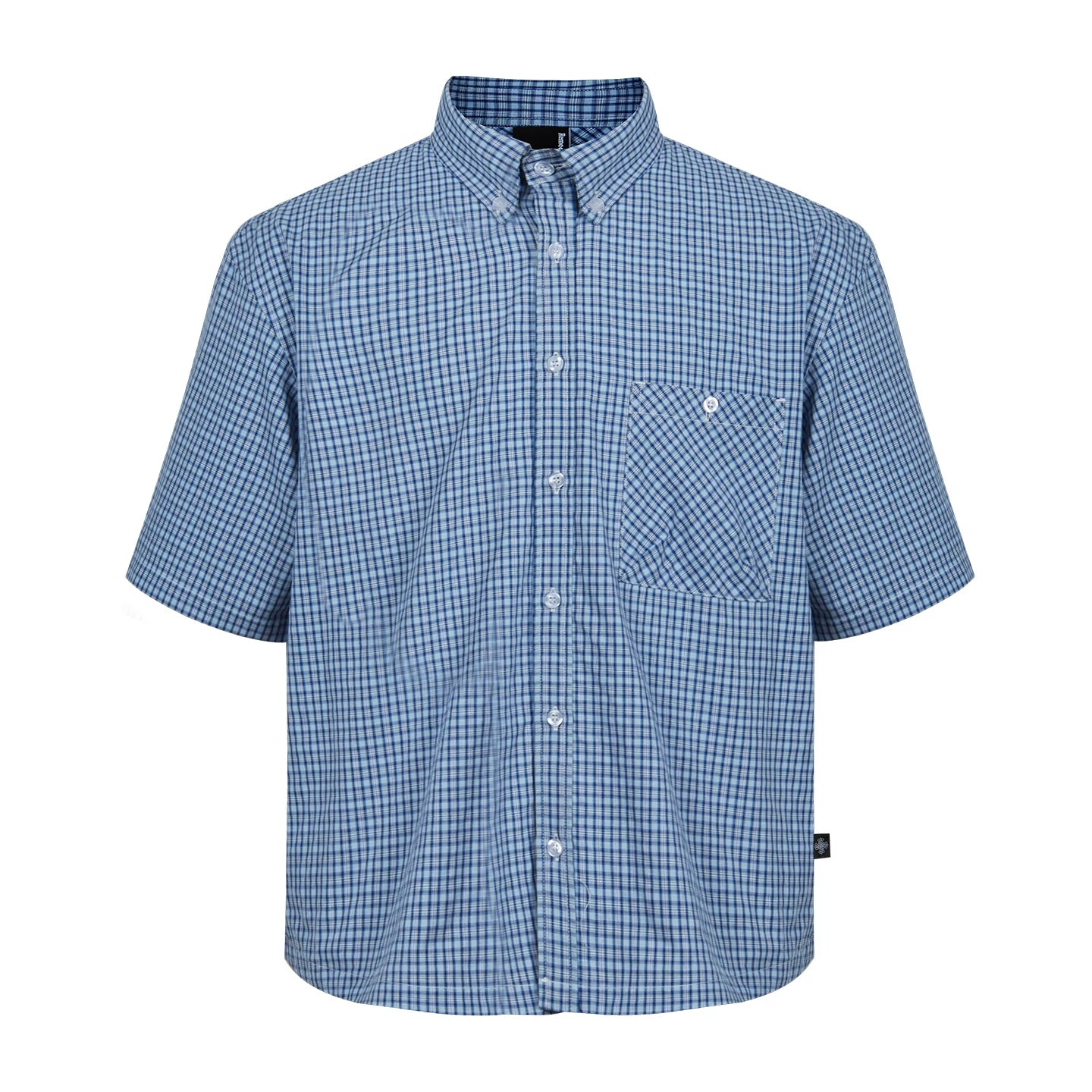 Remedy Lapel Loose Short Plaid Shirt